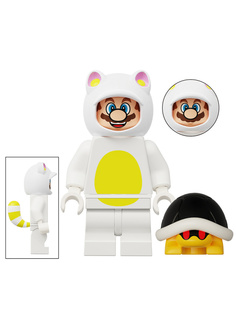 Мини-фигурка StarFriend Марио в белом костюме с черепахой Mario подвижная, 4 см