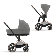 Коляска детская Cybex Priam IV Коляска 2 в 1, шасси IV Rose Gold Perl Grey