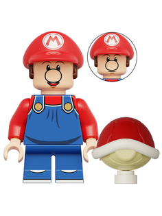 Фигурка StarFriend Марио с черепахой Mario подвижная, подставка, 4 см