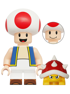 Фигурка StarFriend Тодд с черепахой Марио Mario подвижная, подставка, 4,5 см