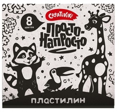 Пластилин 8 цветов Creativiki "Просто-Напросто", 96г, без стека, 3+, 48 уп.