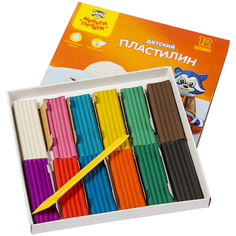 Пластилин 12 цветов Мульти-Пульти "Енот на Аляске", 180г со стеком (ДП_10235), 16 уп.