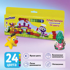 Пластилин 24 цвета Юнландия "Юнландик-Архитектор", 480г (105031), 12 уп.