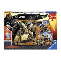 Пазл картина Ravensburger 3x49 Как приручить дракона