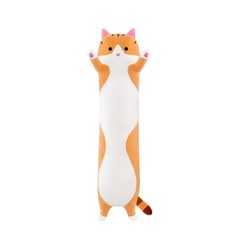 Игрушка мягкая кот-батон, рыжий, 70 см No Brand