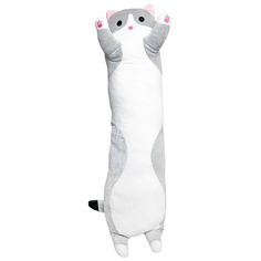 Игрушка мягкая кот-батон, серый, 110 см No Brand