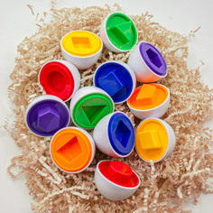 Сортер яйца, 6 цветов геометрические фигуры No Brand