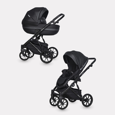 Коляска детская универсальная 2 в 1 Riko Basic Delta Ecco от 0 до 36 мес., 15 Black