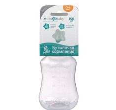 Бутылочка для кормления детская приталенная, 150 мл, от 0 мес., цвет белый Mum&Baby