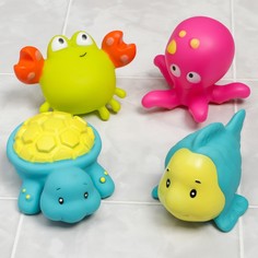 Игрушки для ванной Крошка Я Морские друзья, 4 шт, малышей