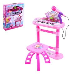 Синтезатор КНР напольный Маленький музыкант, со стульчиком, микрофоном 22056