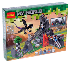 Конструктор Мой мир "Сражение с драконом", 609 деталей Decool