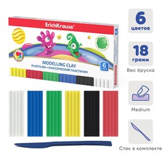 Пластилин 6 цветов 108г ErichKrause Cosmic Monsters, со стеком No Brand