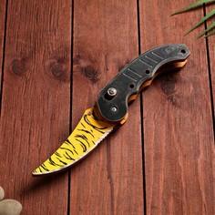 Сувенир деревянный "Ножик автоматический раскладной" тигровый No Brand