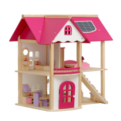 Кукольный домик Розовое волшебство, с мебелью No Brand