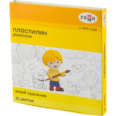 Пластилин Гамма Юный художник 12цв со стеком,280045, (2шт.) Gamma