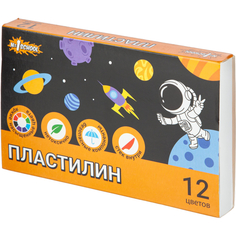 Пластилин №1 School Space time набор 12 цв, 180 гр, со стеком, (3шт.)