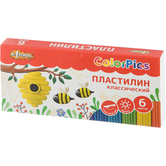 Пластилин №1 School ColorPics набор 6цв 120г со стеком, (4шт.)