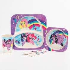 Набор детской бамбуковой посуды, 5 предметов "Пони", My Little Pony Hasbro