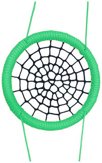 Качели-гнездо подвесные STORK NEST Премиум d 100 см Обод Зеленый толщ. нити 15 мм черный Jinn