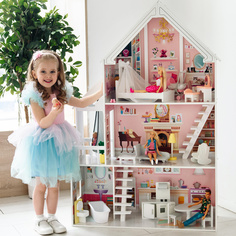 Деревянный кукольный домик «Стейси Авенью» с мебелью 15 предметов Paremo