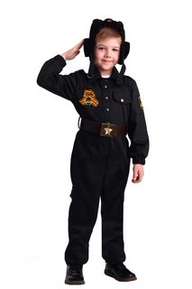 Карнавальный костюм Батик Военный, цв. черный р.116