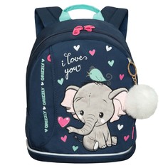 Рюкзак Grizzly дошкольный для девочки в детский сад RK-381-1 (/1 синий)