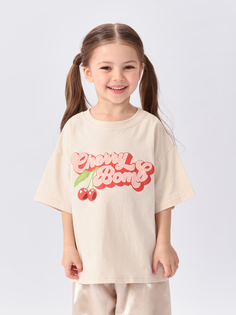 Футболка детская Happy Baby 88501, milky (cherry), 86