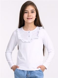 Лонгслив детский Апрель 1ДДЛД1105804, белый+огурцы белый, 134