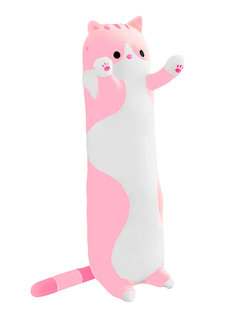 Мягкая игрушка La-LaLand, Кот-батон, розовый, 150 см