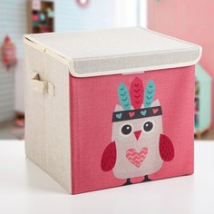Короб для хранения с крышкой «Совушка-индеец», 30?30?28,5 см No Brand