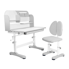 Комплект Anatomica Amadeo парта, стул, надстройка, выдвижной ящик, серый