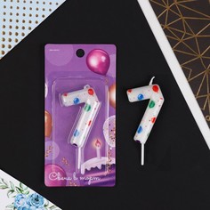Свеча в торт "7" , 5,5 х 8 см Страна Карнавалия