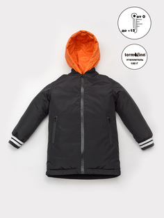 Куртка детская Orso Bianco Блек, черный, оранжевый, 146
