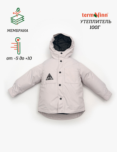 Куртка детская Orso Bianco Деним, серо-бежевый,черный, 134