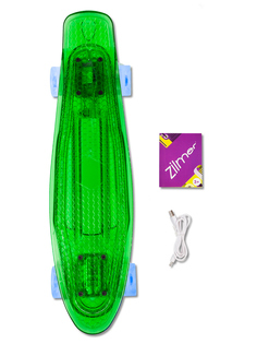 Детский скейтборд ZILMER Ночная комета, зеленый