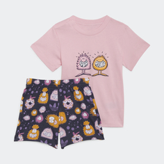 Костюм Adidas Short Tee Set, для девочек, спортивный, HC1985, размер 80 см