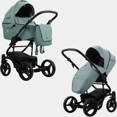 Детская коляска 2 в 1 Bebetto Torino TEX 05, мятный, рама черная