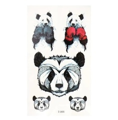 Татуировка на тело цветная Панда-боксёр 10,5х6 см 5084761 No Brand