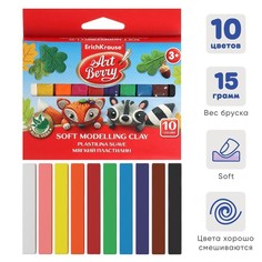Пластилин мягкий (восковой), 10ов, 150 г, ErichKrause ArtBerry премиум, с Алоэ Вера, карто No Brand