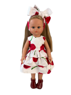 Кукла Lamagik "Нэни", блондинка в платье "Вишенка", 33 см, арт. 33007U
