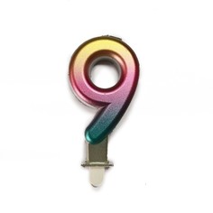 Свеча Цифра Радужная 9 7см 6074265 МФ Поиск