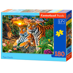 Пазл 180 Семья тигров В1-018482 Castor Land Castorland