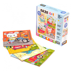 Пазл 4 в 1 4-6-9-12 эл Baby Games. Миша путешественник. 07876 Origami