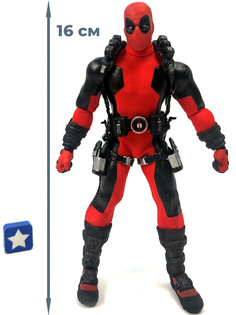 Фигурка Дэдпул Deadpool (подвижная, оружие, подставка, 16 см) No Brand