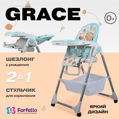 Стульчик для кормления детский Farfello Grace Небесно-голубой