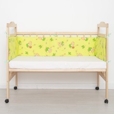 Baby-22 Бортик Мишки с медом бязь, лотекс, 4 части (2 ч: 30х60см, 2 ч: 30х120см), цвет сал