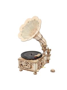 3D деревянный конструктор Robotime Classical gramophone, граммофон, 424 дет.