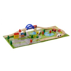 Деревянная железная дорога Animal World 40 деталей