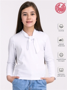 Лонгслив детский Апрель 1ДДЛД1934804, белый, 134
